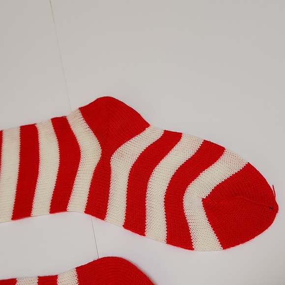 Vintage Knit Christmas Stockings Socks Retro Mid Century - Picture 3 of 9